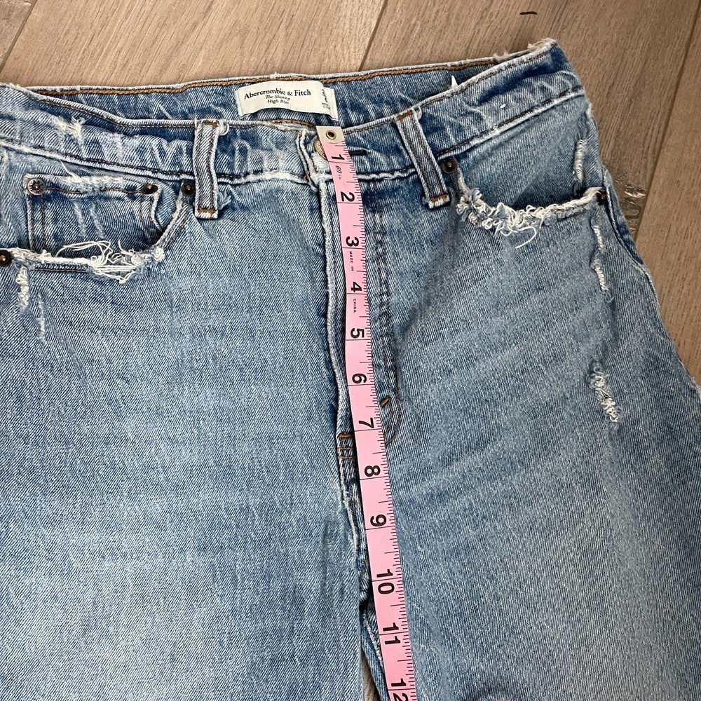 Abercrombie & Fitch the skinny high rise chewed hem jeans - Picture 6 of 12